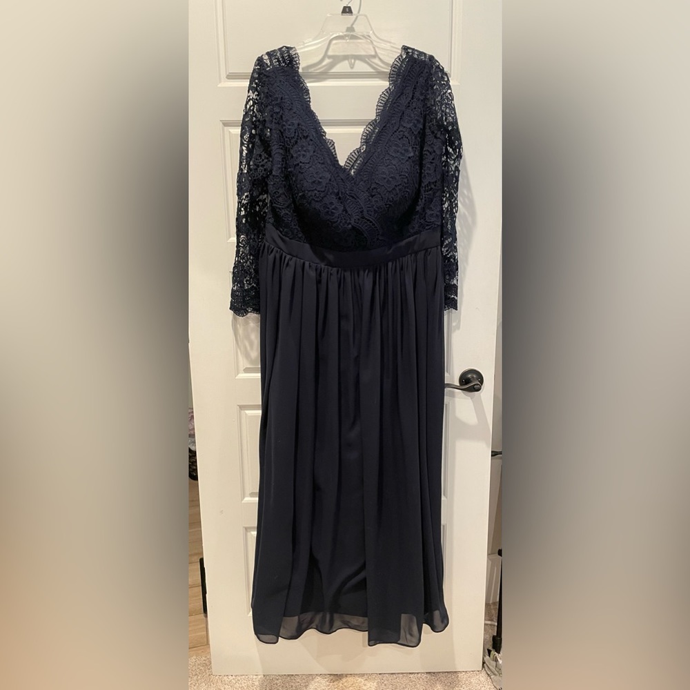 Beautiful navy blue lace top dress/gown